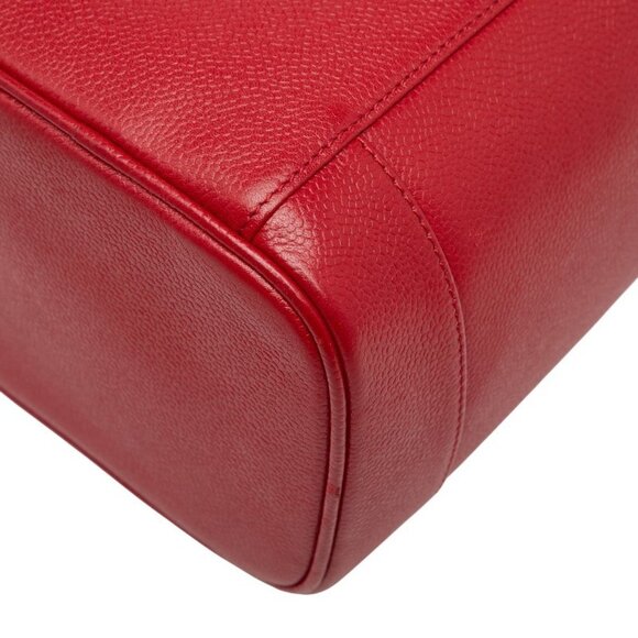 CHANEL Red Caviar Leather Logo Vanity Bag - Picture 7 of 14